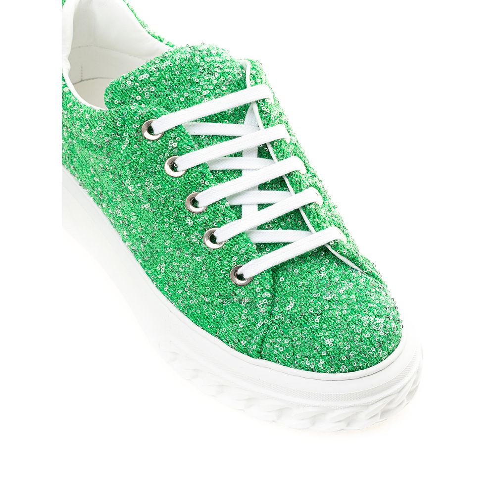 Emerald Elegance leren sneakers