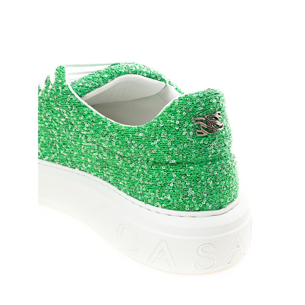 Emerald Elegance leren sneakers