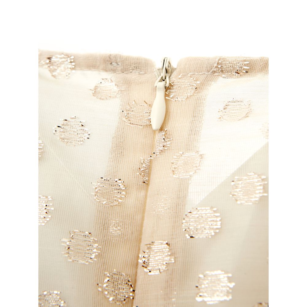 Beige katoenen elegante jurk