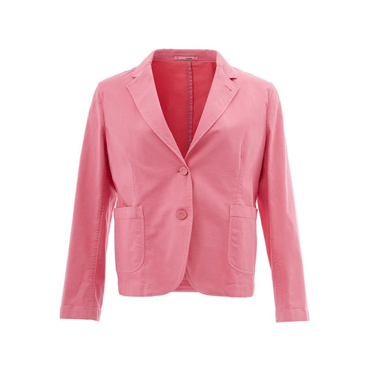 Elegante roze katoenen jas voor haar