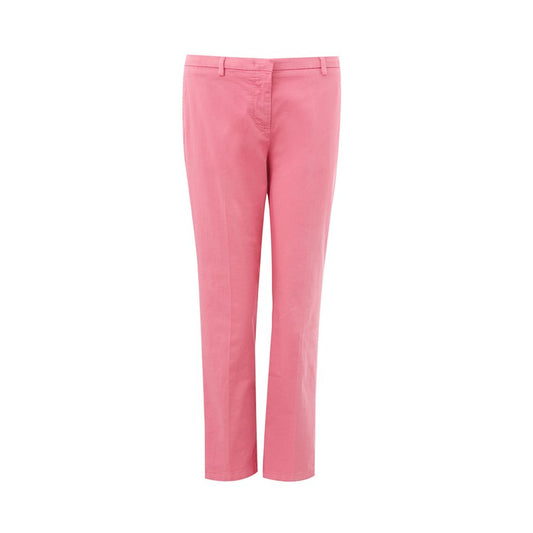 Elegante katoenen roze broek voor een verfijnde stijl