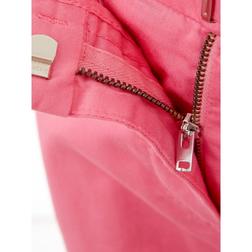 Elegant Cotton Pink Trousers for Sophisticated Style