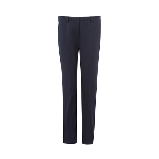 Elegante blauwe wollen broek voor dames