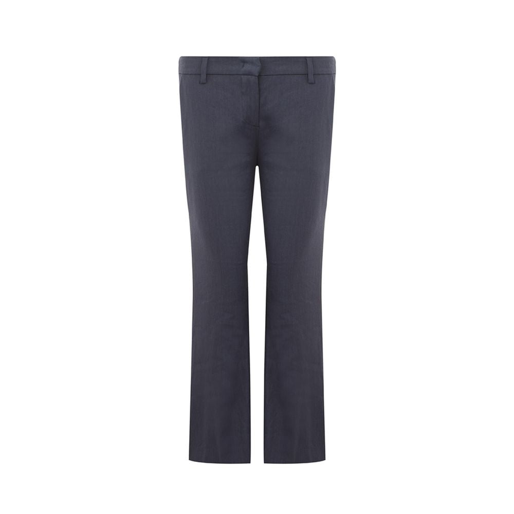 Chique blauwe linnen broek