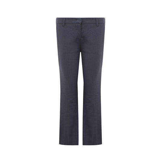 Chique blauwe linnen broek