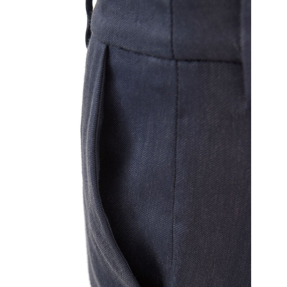 Chique blauwe linnen broek