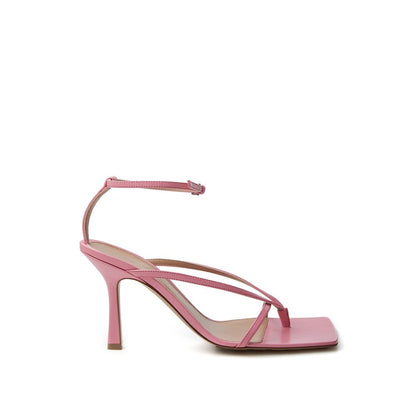 Elegante roze leren sandalen voor een verfijnde stijl