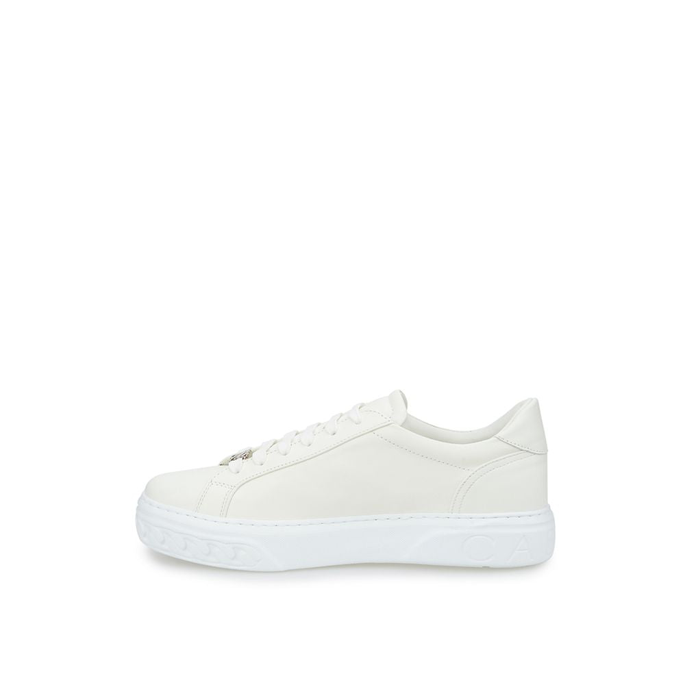 Strakke witte leren sneakers