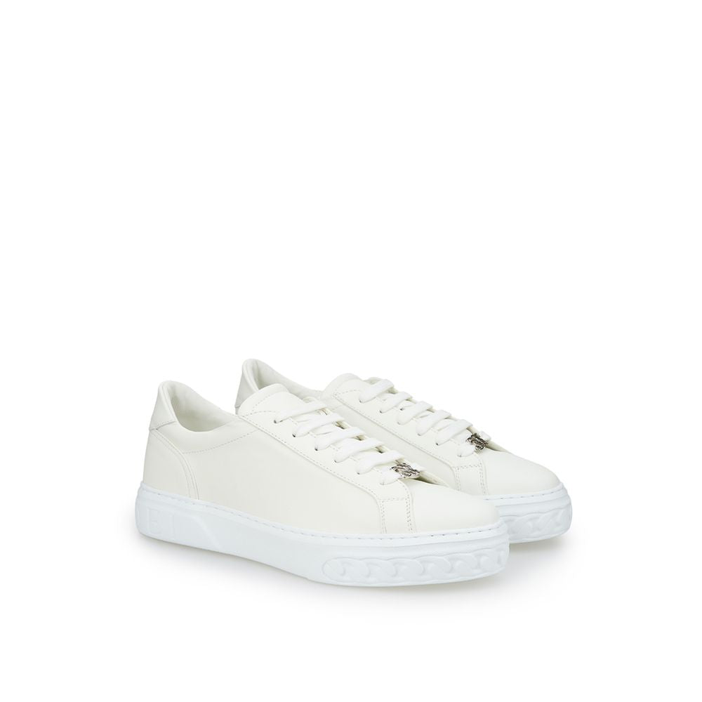 Strakke witte leren sneakers