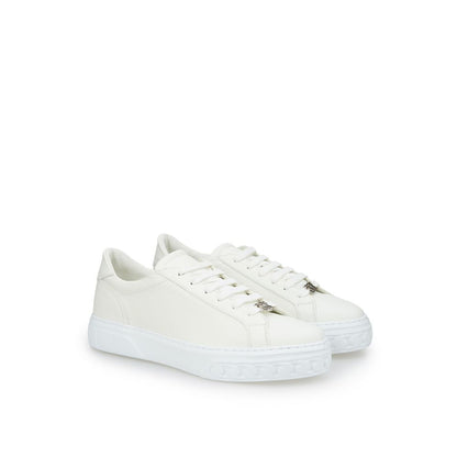 Strakke witte leren sneakers