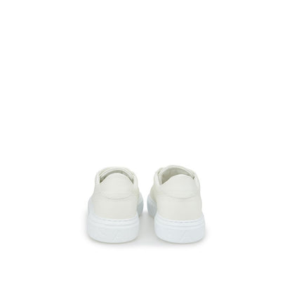 Strakke witte leren sneakers