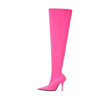 Elegante roze polyester enkellaarsjes