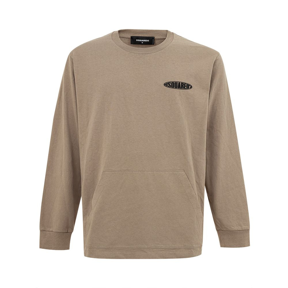 Beige katoenen T-shirt