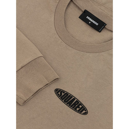 Beige katoenen T-shirt