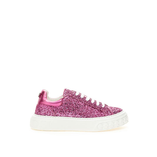 Fuchsia Elegance leren sneakers