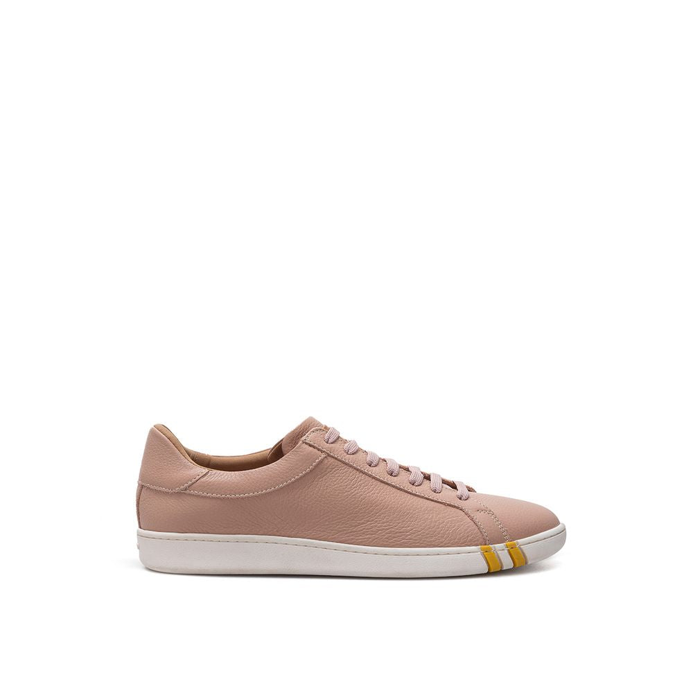 Elegante roze katoenen leren sneakers