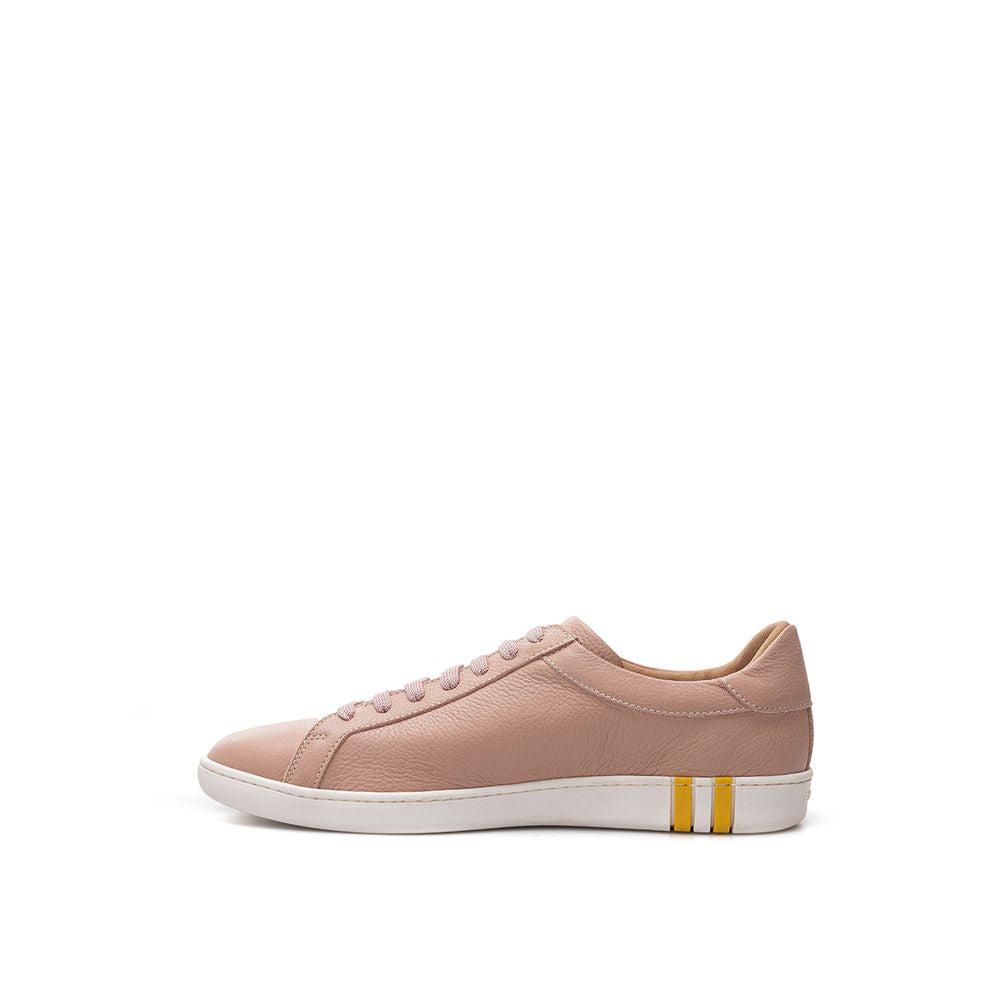 Elegante roze katoenen leren sneakers