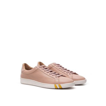 Elegante roze katoenen leren sneakers