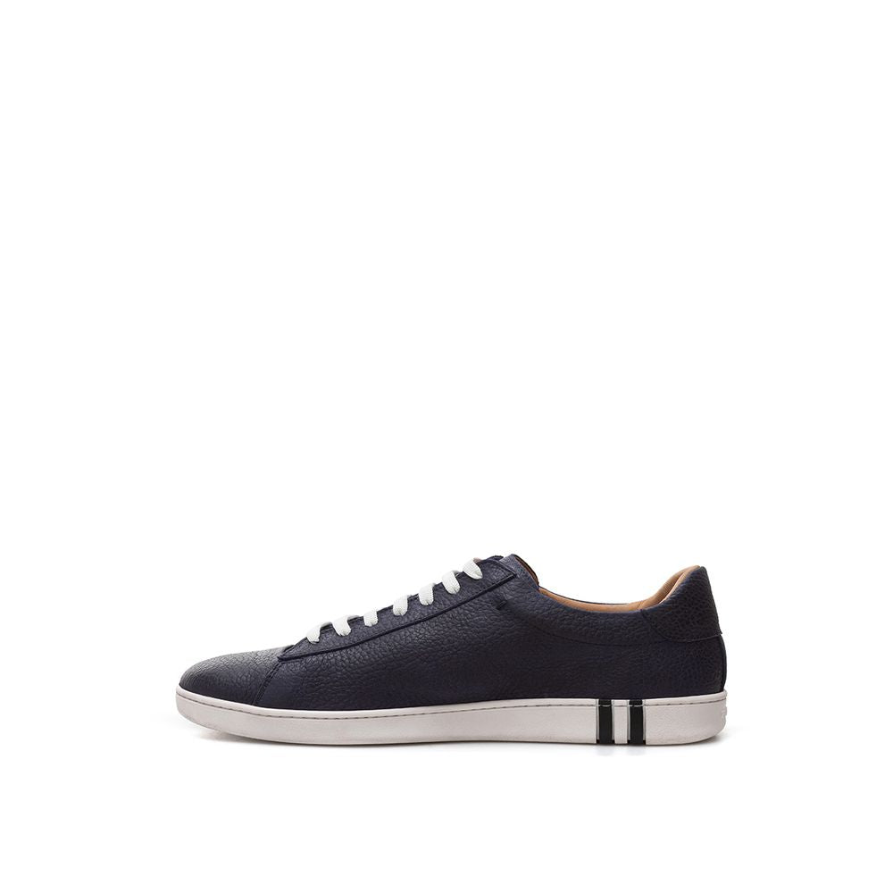 Elegante blauwe leren sneakers voor heren