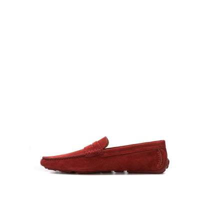 Elegante Bordeaux leren loafers voor heren