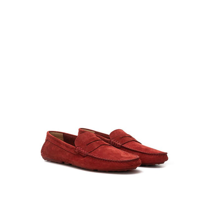 Elegante Bordeaux leren loafers voor heren