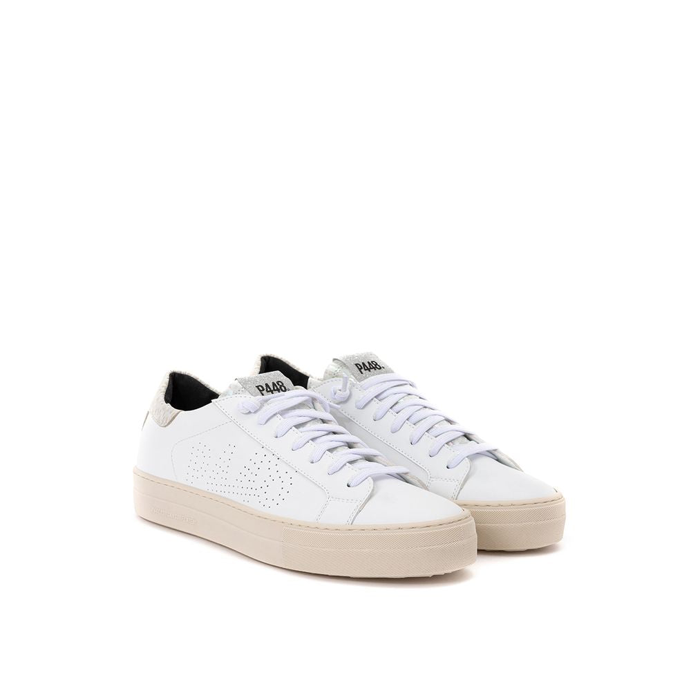 Witte leren sneakers Elegante casual schoenen