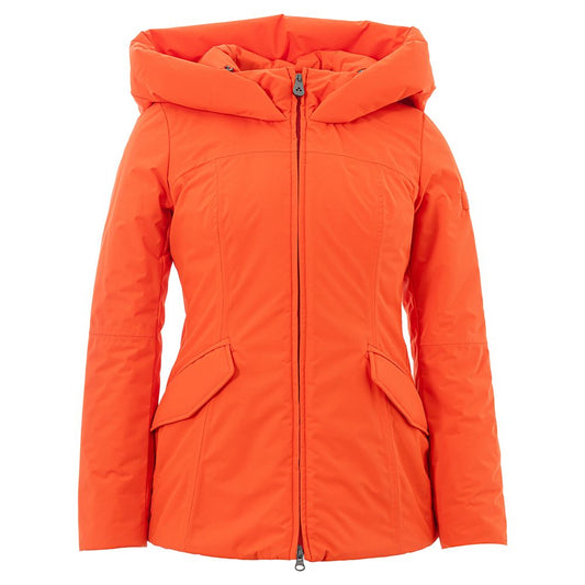 Elegante oranje polyester jas voor dames