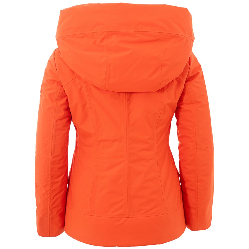 Elegante oranje polyester jas voor dames