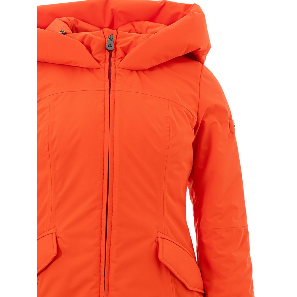 Elegante oranje polyester jas voor dames