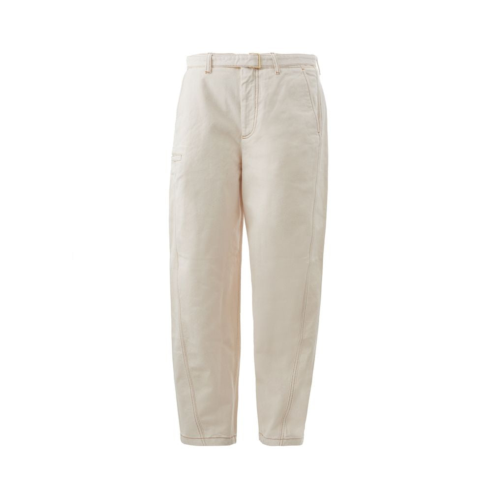 Beige katoenen chique broek