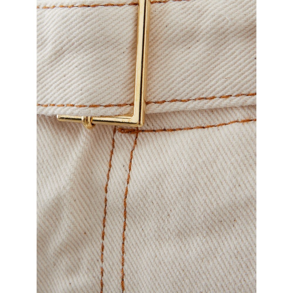 Beige katoenen chique broek