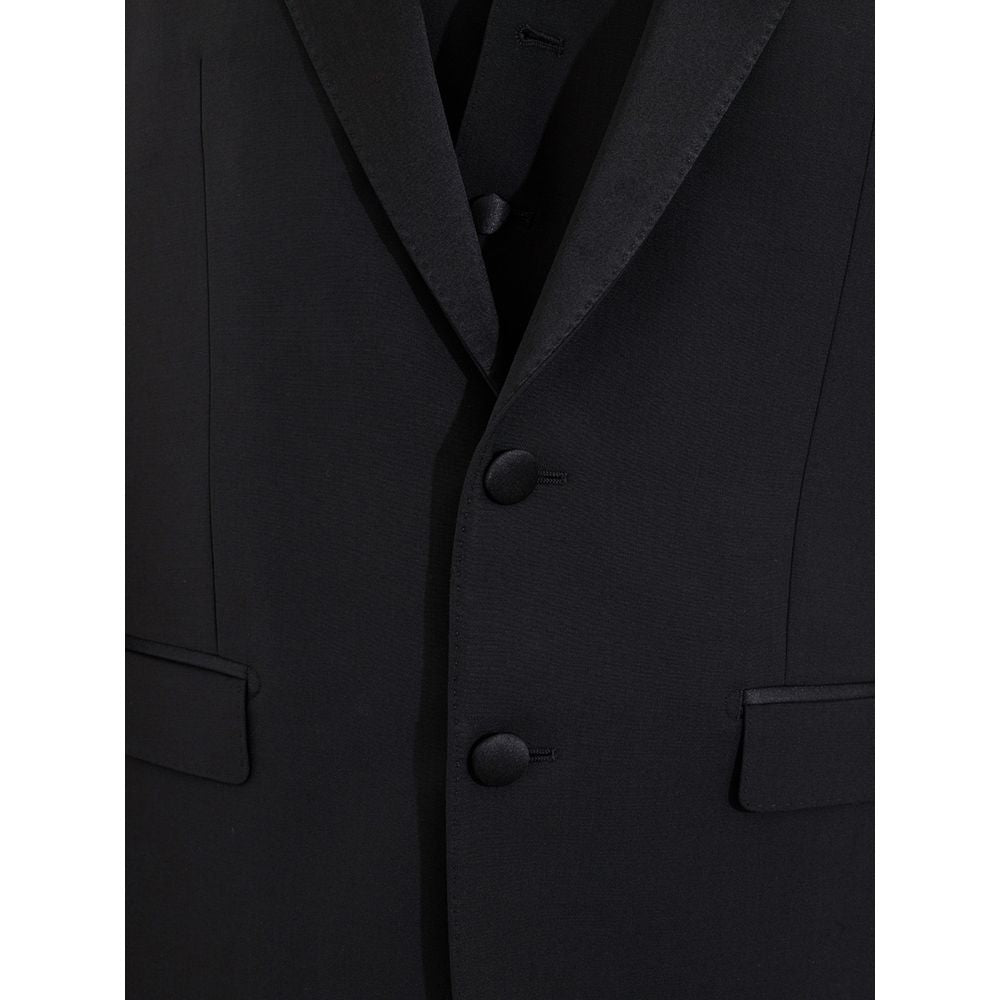 Elegant Black Wool Men's Suit