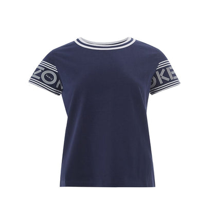 Blauwe katoenen top en T-shirt