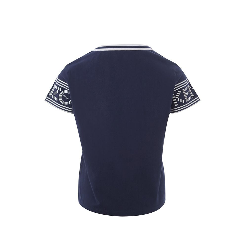 Blauwe katoenen top en T-shirt