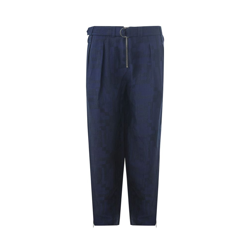 Blauwe linnen jeans en broek