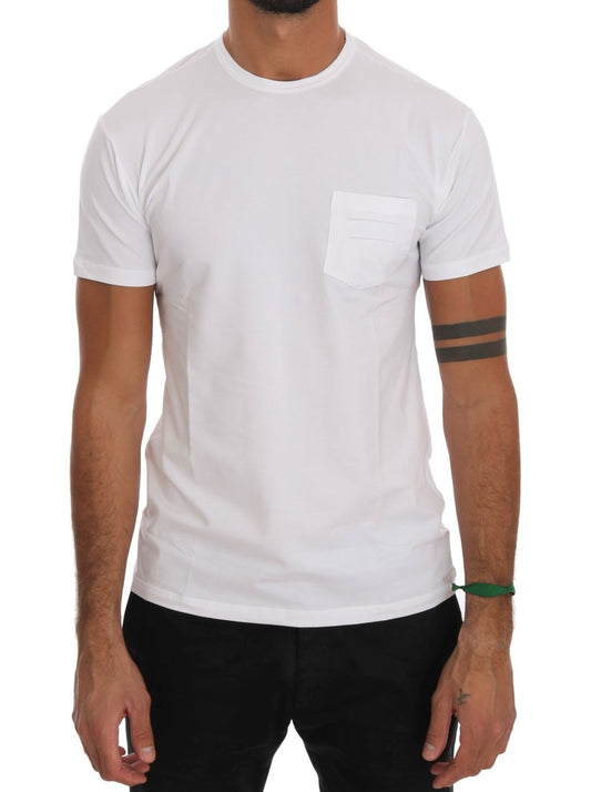 Elegant wit katoenen T-shirt met ronde hals