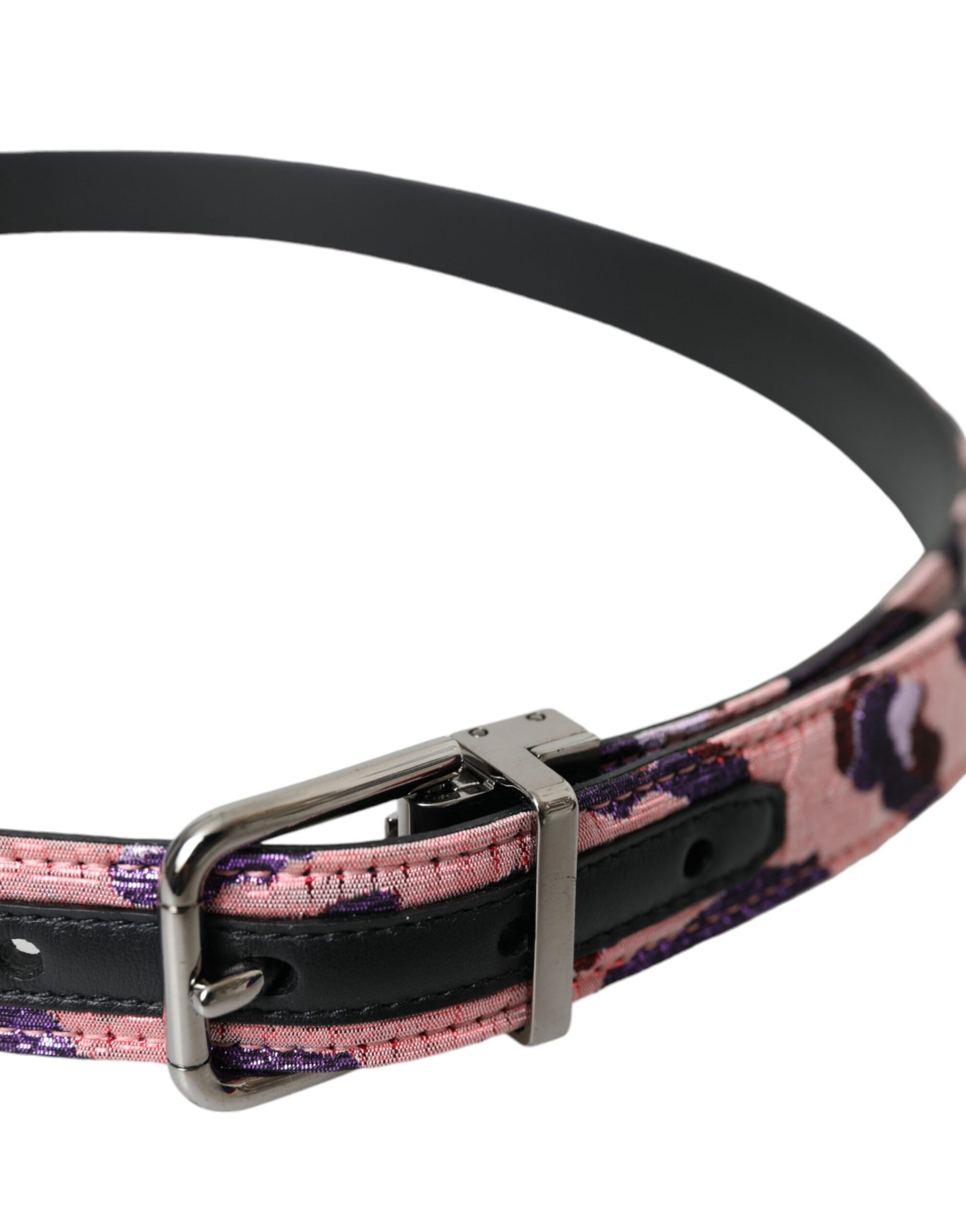 Multicolor Jacquard leren metalen gesp riem