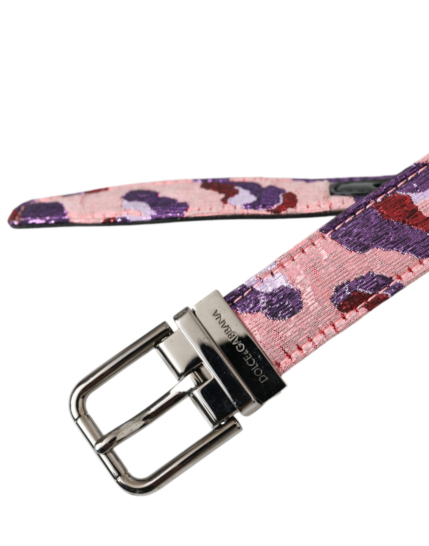 Multicolor Jacquard leren metalen gesp riem