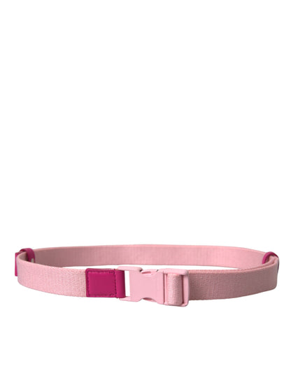 Roze canvas stretch plastic gesp damesriem