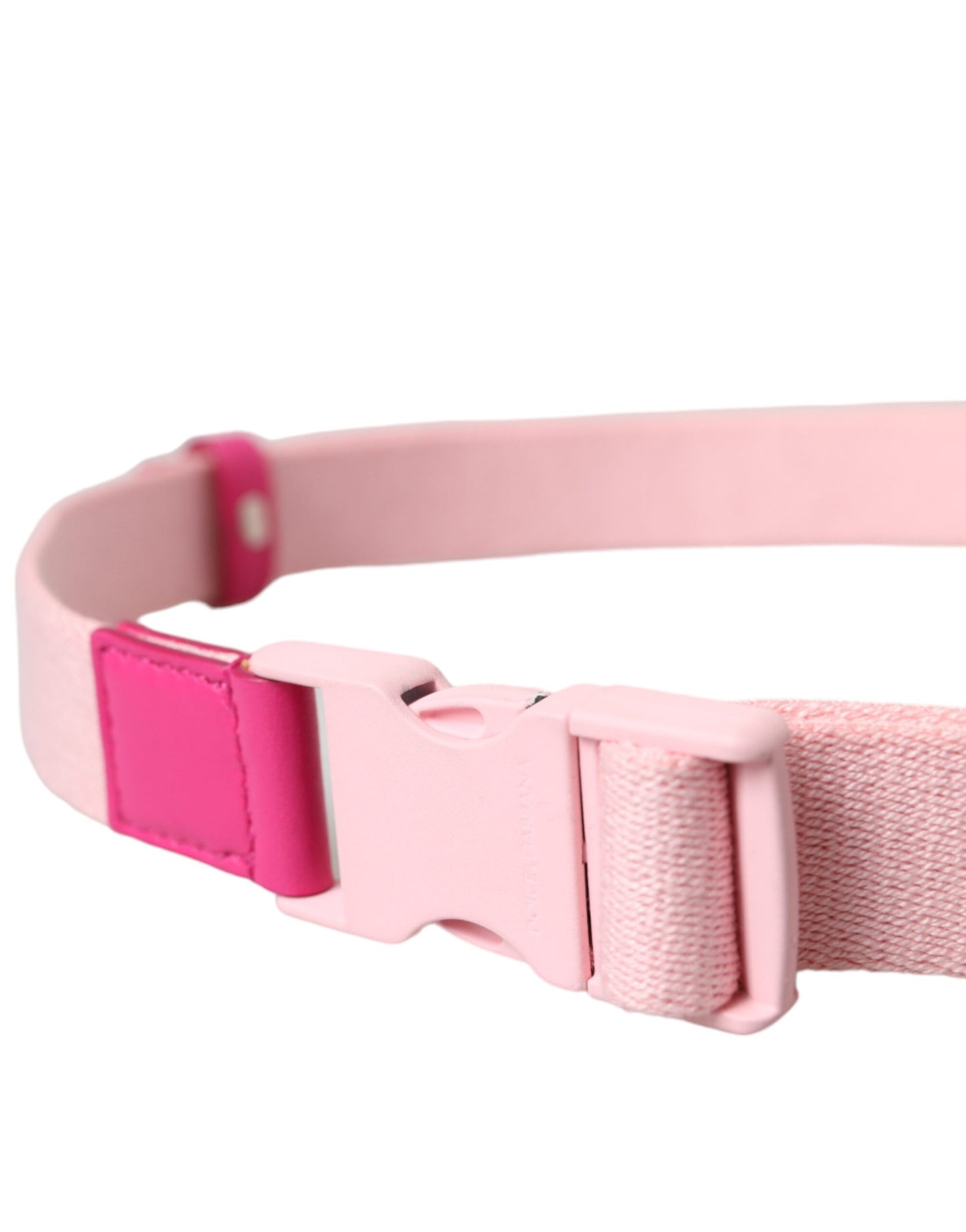 Roze canvas stretch plastic gesp damesriem