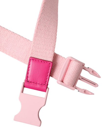 Roze canvas stretch plastic gesp damesriem