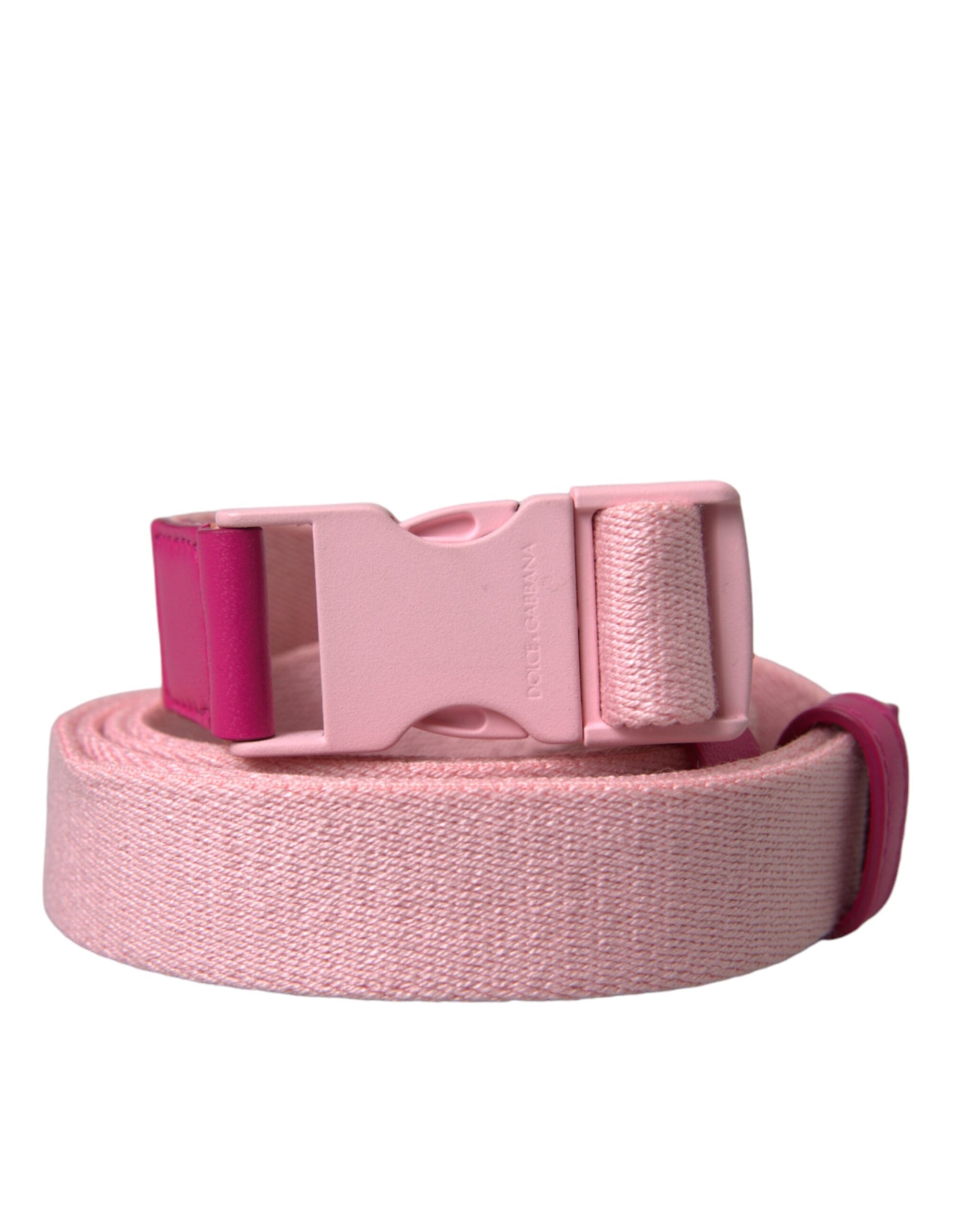 Roze canvas stretch plastic gesp damesriem