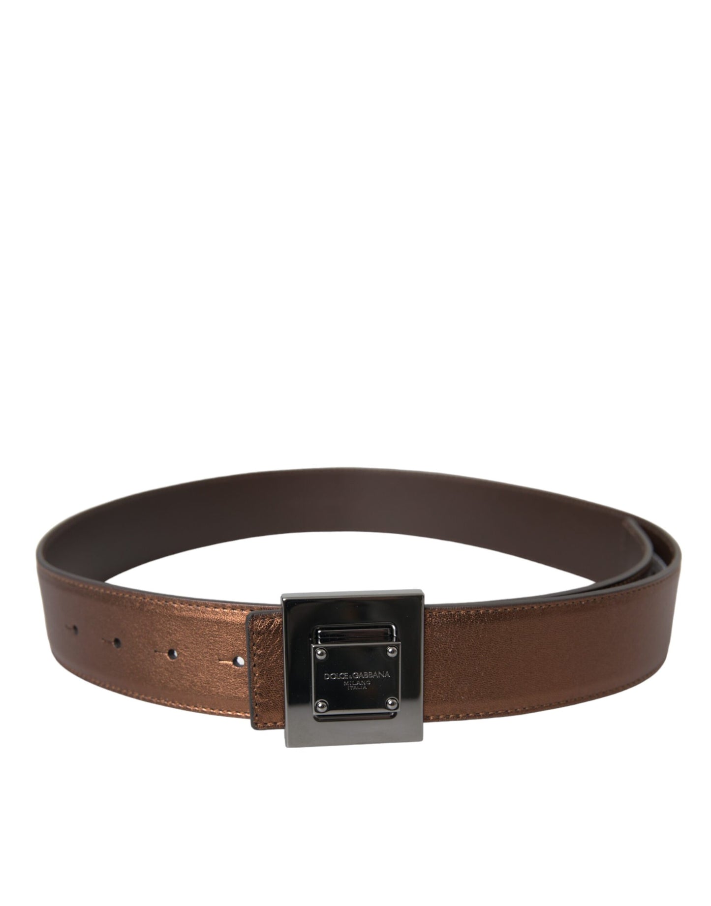 Metalen bronzen leren vierkante metalen gesp riem