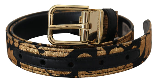 Multicolor Jacquard leren logo gesp riem