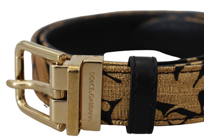 Multicolor Jacquard leren logo gesp riem