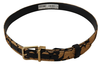 Multicolor Jacquard leren logo gesp riem