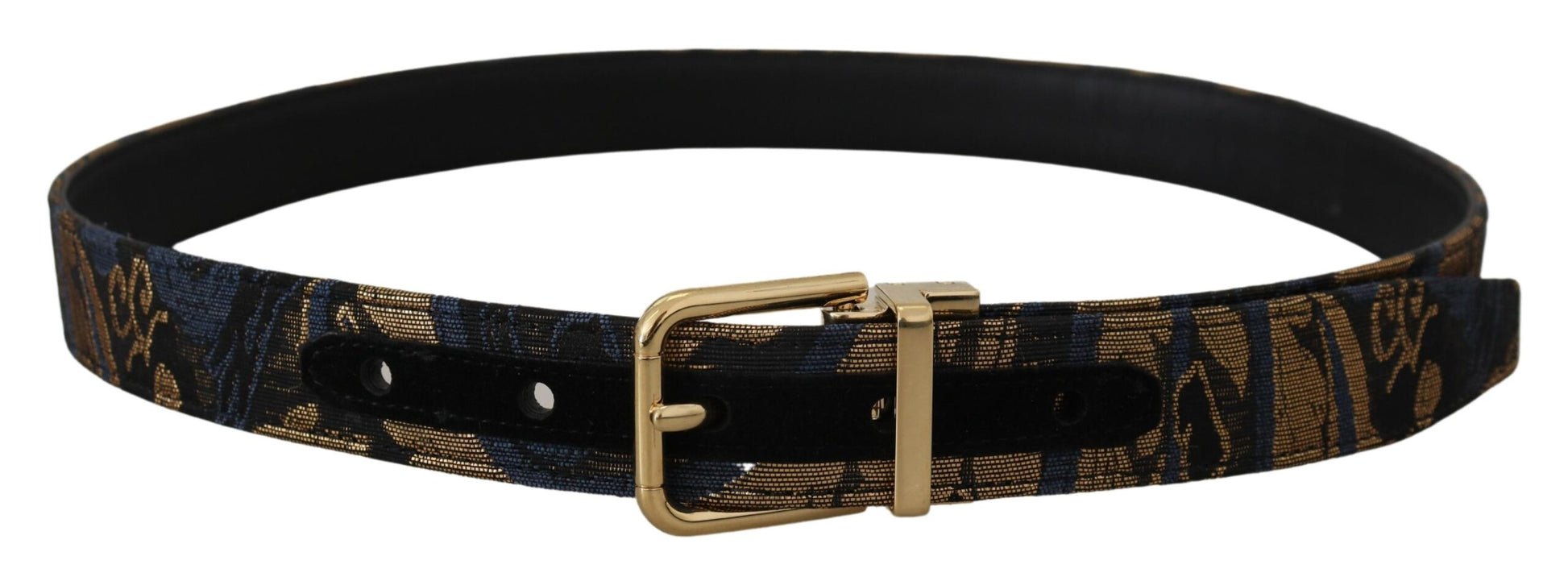 Multicolor Jacquard leren logo gesp riem