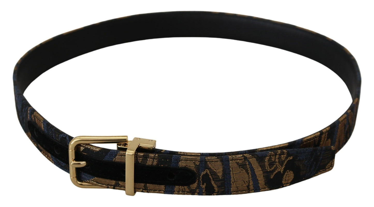 Multicolor Jacquard leren logo gesp riem