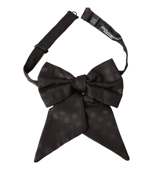 Brown Ribbon Silk Adjustable Neck Men Bow Tie