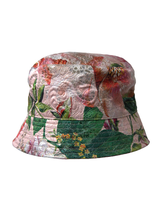 Multicolor Floral Jacquard Bucket Hat Heren